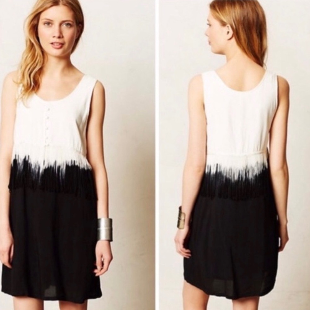 Anthropologie Maeve dip dyed fringe dress